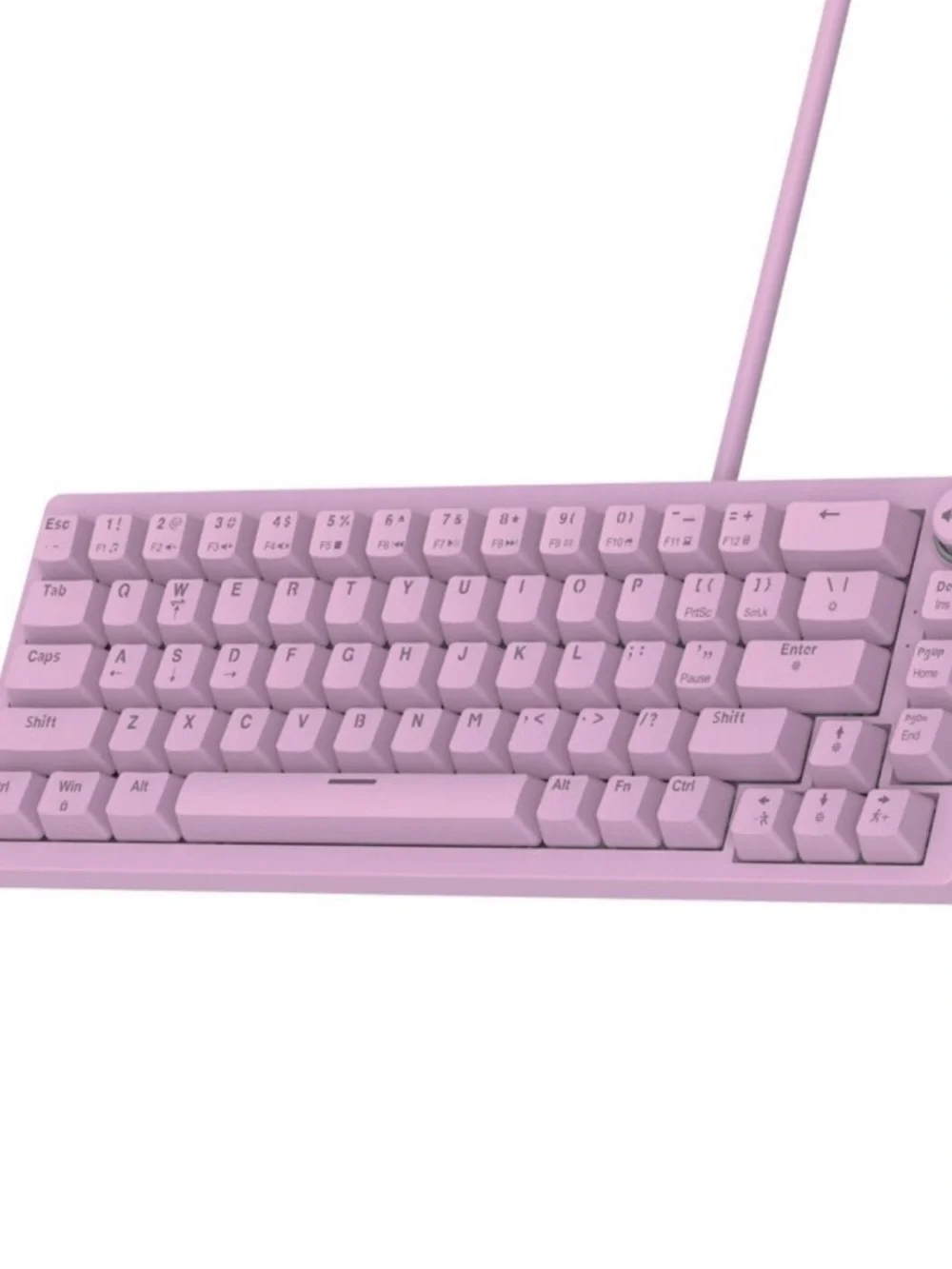 Compact 65% Mechanical Keyboard in Pastel Pink
